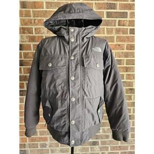 THE NORTH FACE HyVent 550 Gray Hood Coat Puffer Jacket Youth Medium Gift Winter